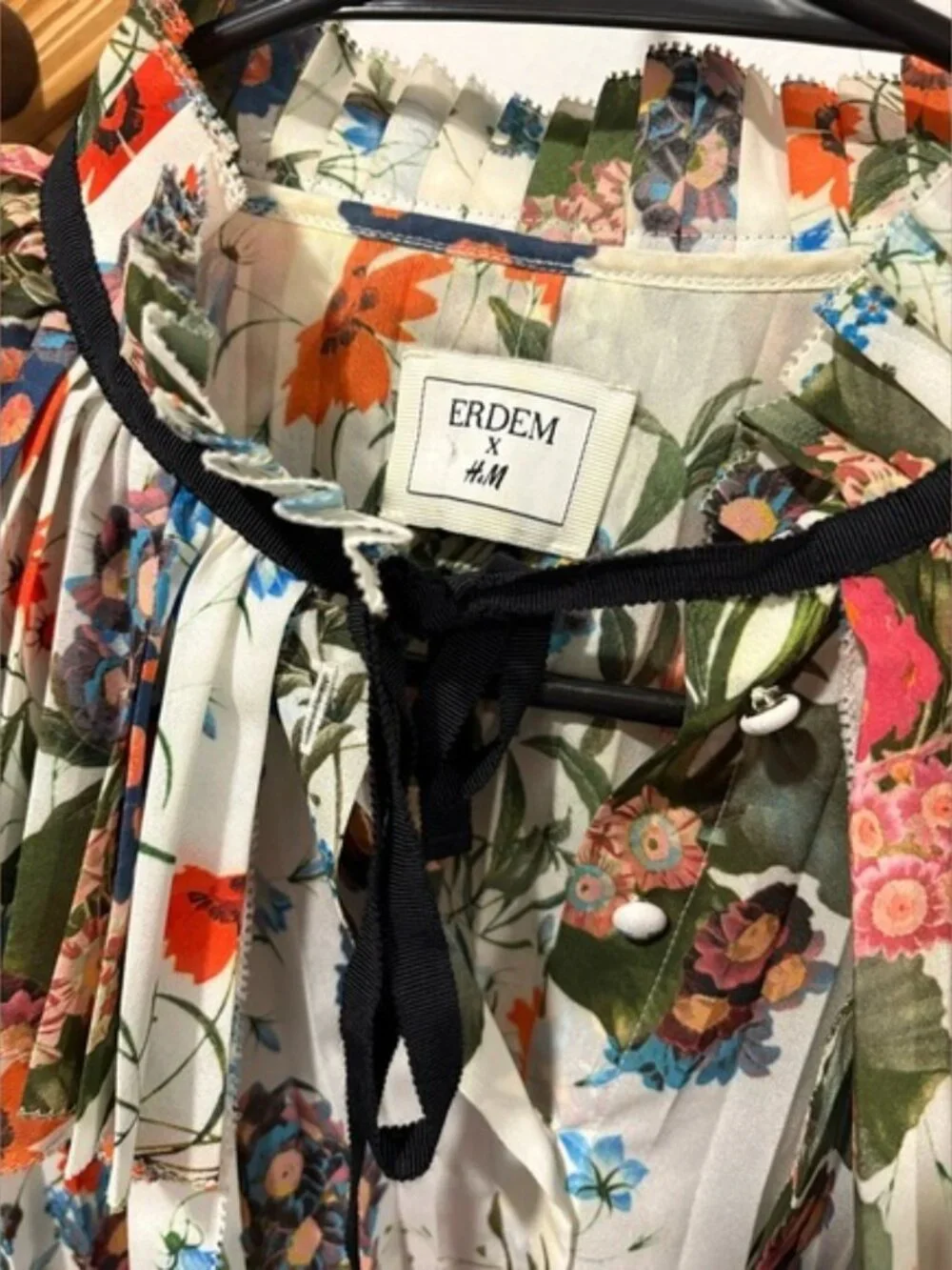 Erdem x H&M Colab Pleated Floral Print Sleeveless Blouse - Rare Limited Edition - Picture 3 of 6